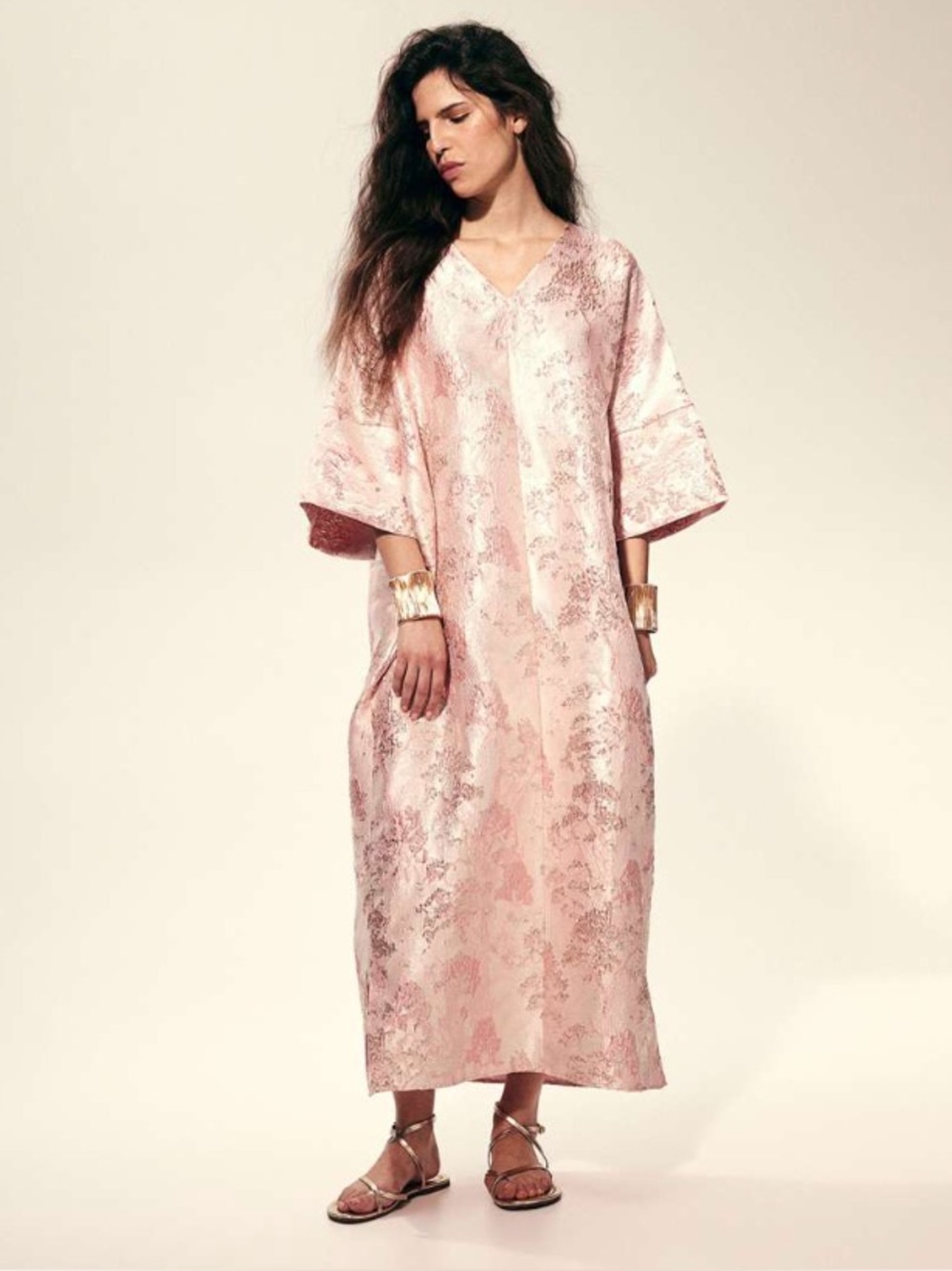 H&M Brocade Jacquard Kaftan Dress